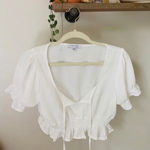 White cropped blouse